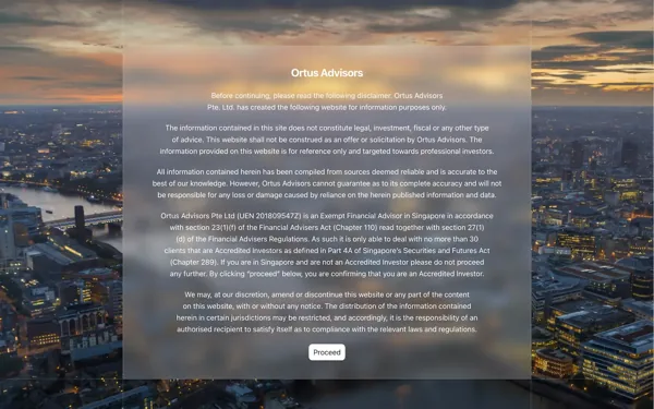 Screenshot of the Ortus Advisors website homepage